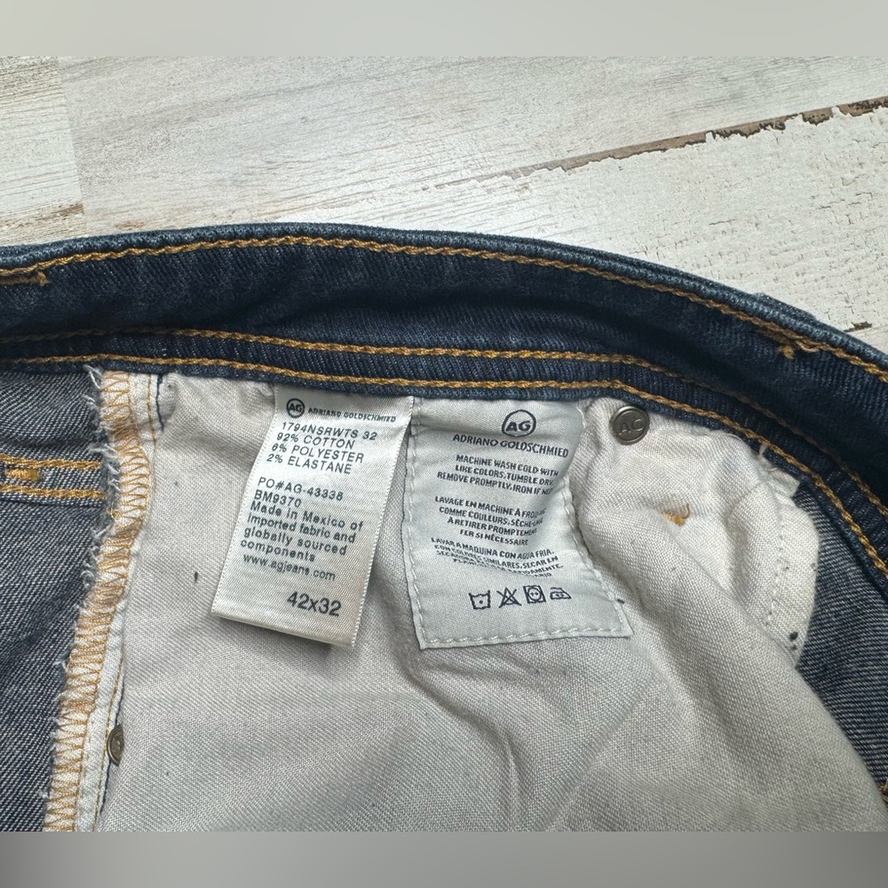 AG Adriano Goldschmied The Everett Blue Jeans Mens 42x32 (44x29) Slim Straight - Picture 8 of 11